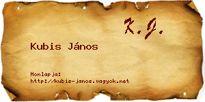 Kubis János névjegykártya