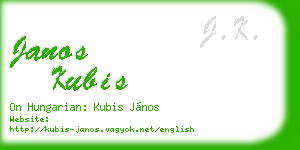 janos kubis business card